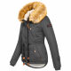 Navahoo Pearl Damen Winterjacke mit Kunstfell Anthrazit Größe XS - Gr. 34