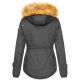 Navahoo Pearl Damen Winterjacke mit Kunstfell Anthrazit Größe XS - Gr. 34