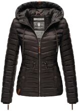 Marikoo Aniyaa Damen Steppjacke mit Kapuze Anthrazit-Gr.XS