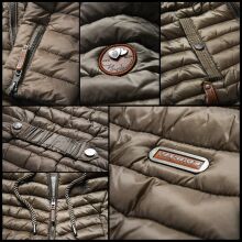 Marikoo Aniyaa Damen Steppjacke mit Kapuze Anthrazit-Gr.XS