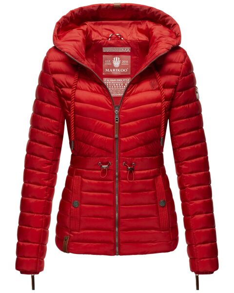 Marikoo Aniyaa Damen Steppjacke mit Kapuze Rot-Gr.XS
