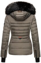 Navahoo Adele Damen Winterjacke warm gefüttert Teddyfell Grey Olive Größe XL - Gr. 42