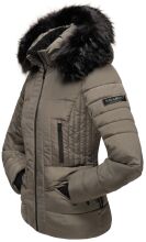 Navahoo Adele Damen Winterjacke warm gefüttert Teddyfell Grey Olive Größe XL - Gr. 42