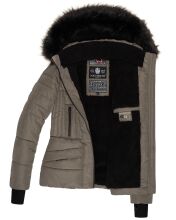 Navahoo Adele Damen Winterjacke warm gefüttert Teddyfell Grey Olive Größe XL - Gr. 42