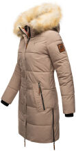 Navahoo Halina Damen Winter Steppmantel mit Kunstfell Taupe Größe S - Gr. 36