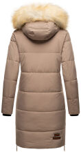 Navahoo Halina Damen Winter Steppmantel mit Kunstfell Taupe Größe S - Gr. 36