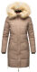 Navahoo Halina Damen Winter Steppmantel mit Kunstfell Taupe Größe S - Gr. 36