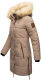 Navahoo Halina Damen Winter Steppmantel mit Kunstfell Taupe Größe S - Gr. 36