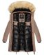 Navahoo Halina Damen Winter Steppmantel mit Kunstfell Taupe Größe S - Gr. 36