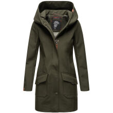 Marikoo Mayleen Damen Softshell Regenjacke mit Kapuze Olive-Gr.S