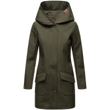 Marikoo Mayleen Damen Softshell Regenjacke mit Kapuze Olive-Gr.S