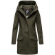 Marikoo Mayleen Damen Softshell Regenjacke mit Kapuze Olive-Gr.S