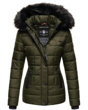 Marikoo Unique Damen gesteppte Winterjacke Olive Größe XS - Gr. 34