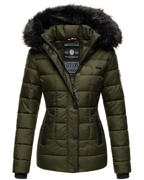 Marikoo Unique ladies quilted winter jacket with fur collar  Größe S - Gr. 36
