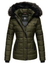 Marikoo Unique ladies quilted winter jacket with fur...