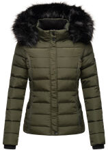 Navahoo Miamor Damen Steppjacke mit Teddyfell Olive Größe XXL - Gr. 44