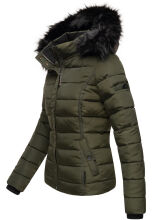 Navahoo Miamor Damen Steppjacke mit Teddyfell Olive Größe XXL - Gr. 44