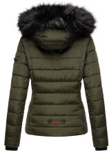 Navahoo Miamor Damen Steppjacke mit Teddyfell Olive Größe XXL - Gr. 44