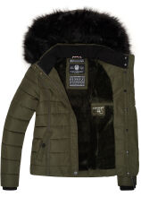 Navahoo Miamor Damen Steppjacke mit Teddyfell Olive Größe XXL - Gr. 44