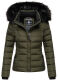 Navahoo Miamor Damen Steppjacke mit Teddyfell Olive Größe XXL - Gr. 44