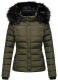 Navahoo Miamor Damen Steppjacke mit Teddyfell Olive Größe XXL - Gr. 44
