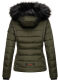 Navahoo Miamor Damen Steppjacke mit Teddyfell Olive Größe XXL - Gr. 44