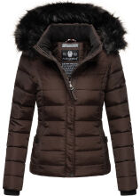 Navahoo Miamor Damen Steppjacke mit Teddyfell Choco Größe XXL - Gr. 44