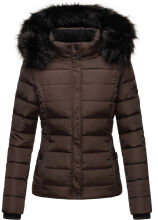 Navahoo Miamor Damen Steppjacke mit Teddyfell Choco Größe XXL - Gr. 44