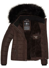 Navahoo Miamor Damen Steppjacke mit Teddyfell Choco Größe XXL - Gr. 44