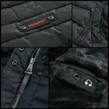 Navahoo Miamor Damen Steppjacke mit Teddyfell Choco Größe XXL - Gr. 44