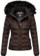 Navahoo Miamor Damen Steppjacke mit Teddyfell Choco Größe XXL - Gr. 44