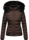 Navahoo Miamor Damen Steppjacke mit Teddyfell Choco Größe XXL - Gr. 44