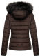 Navahoo Miamor Damen Steppjacke mit Teddyfell Choco Größe XXL - Gr. 44