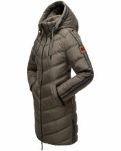 Marikoo Armasa lange Damen Winter Steppjacke Anthrazit Größe L - Gr. 40