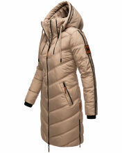 Marikoo Armasa lange Damen Winter Steppjacke Taupe Grey Größe XXL - Gr. 44