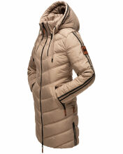 Marikoo Armasa lange Damen Winter Steppjacke Taupe Grey Größe XXL - Gr. 44