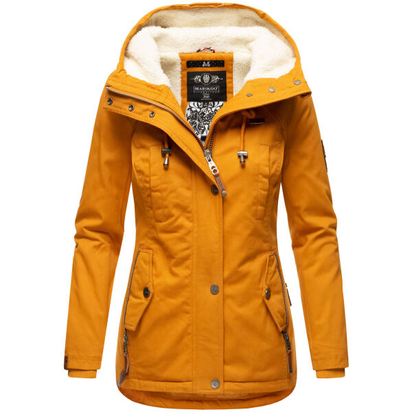 Marikoo Bikoo Damen gefütterte Winterjacke mit Teddyfell Cinnamon Größe XS - Gr. 34