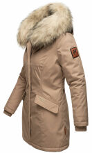 Navahoo Cristal Damen Winterjacke Parka mit Kunstfell Taupe Grey Gr.L