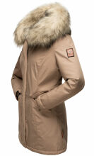 Navahoo Cristal Damen Winterjacke Parka mit Kunstfell Taupe Grey Gr.L