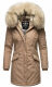 Navahoo Cristal Damen Winterjacke Parka mit Kunstfell Taupe Grey Gr.L