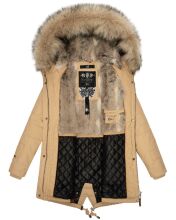 Navahoo Honigfee Damen Parka Winterjacke Beige Größe S - Gr. 36