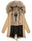 Navahoo Honigfee Damen Parka Winterjacke Beige Größe S - Gr. 36