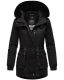 Navahoo Olessaa Damen halblange Winterjacke mit Kapuze Schwarz XXXL - Gr. 46