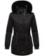 Navahoo Olessaa Damen halblange Winterjacke mit Kapuze Schwarz XXXL - Gr. 46