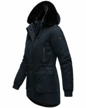 Navahoo Olessaa Damen halblange Winterjacke mit Kapuze Navy XS - Gr. 34
