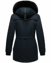 Navahoo Olessaa Damen halblange Winterjacke mit Kapuze Navy XS - Gr. 34