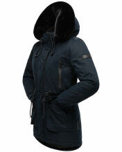 Navahoo Olessaa Damen halblange Winterjacke mit Kapuze Navy XS - Gr. 34