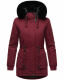 Navahoo Olessaa Damen halblange Winterjacke mit Kapuze Bordeaux XS - Gr. 34