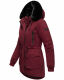 Navahoo Olessaa Damen halblange Winterjacke mit Kapuze Bordeaux XS - Gr. 34