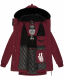 Navahoo Olessaa Damen halblange Winterjacke mit Kapuze Bordeaux XS - Gr. 34